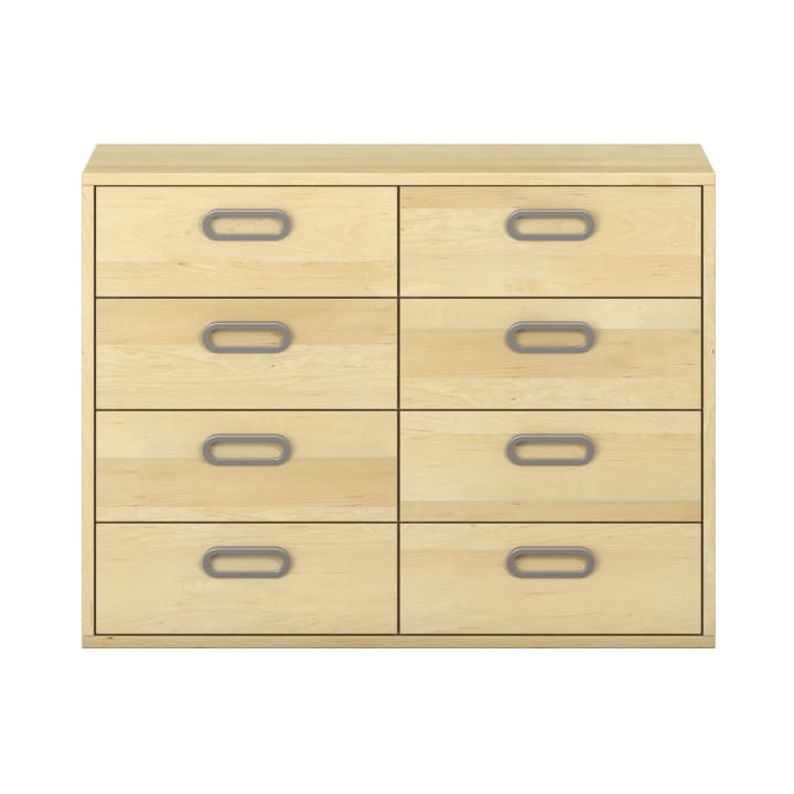 Schubkastenschrank mit 8 Schubkästen, Furnier, B 100 x H 75 x T 42 cm
