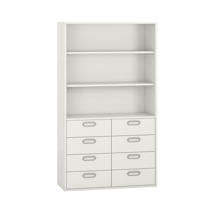 Kombischrank mit 8 Schubkästen, offen, Dekor, B 100 x H 175 x T 42 cm