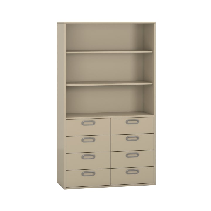 Kombischrank mit 8 Schubkästen, offen, Dekor, B 100 x H 175 x T 42 cm