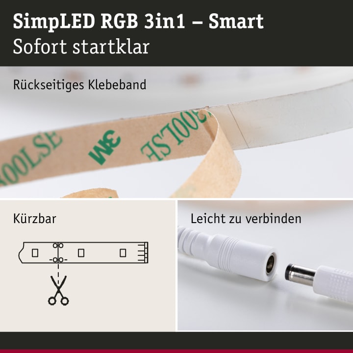 LED-Strip, 10 Meter, mit Farbwechsel & Fernbedienung