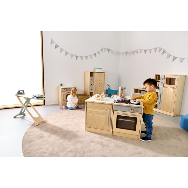 Kinder-Küchenschrank mit Kühlschrank & Mikrowelle Lara, Holz, ab 2 Jahren
