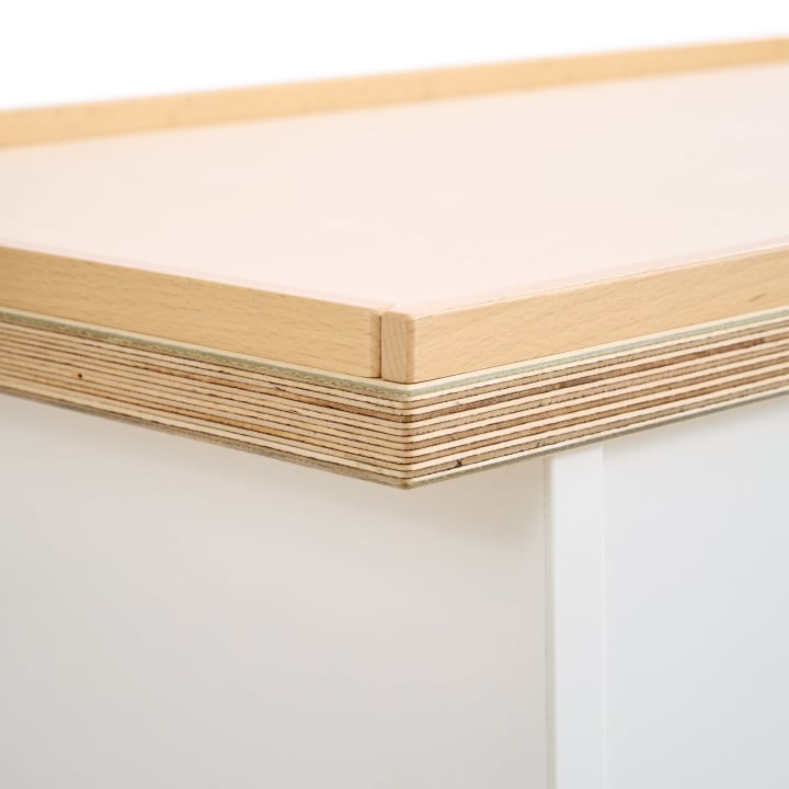 Bau- und Konstruktionstisch klein, mit Rollen, L 82 x B 48,2 x H 55 cm