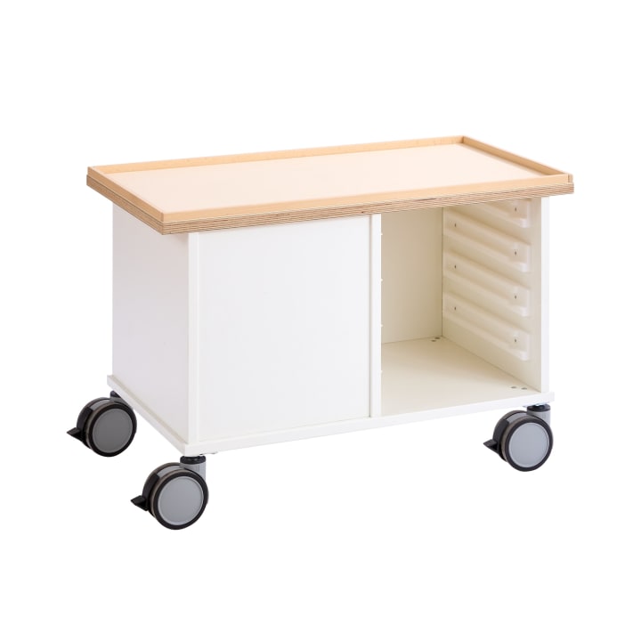 Bau- und Konstruktionstisch klein, mit Rollen, L 82 x B 48,2 x H 55 cm