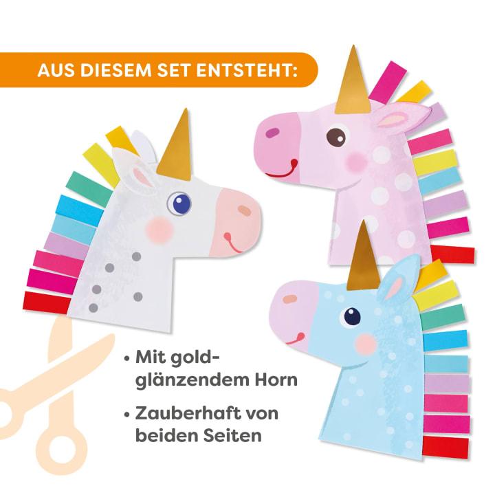 Sachenmacher Erstes Schneiden Regenbogen-Einhörner, Bastelset, ab 3 J
