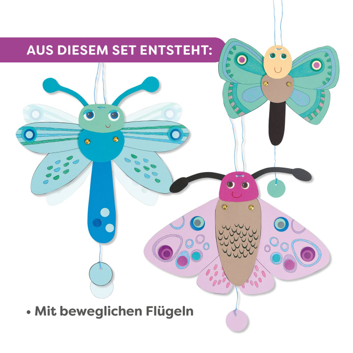 Sachenmacher Hampeltier, Bastelset Schmetterlinge,  3 Stück , ab 5 J.