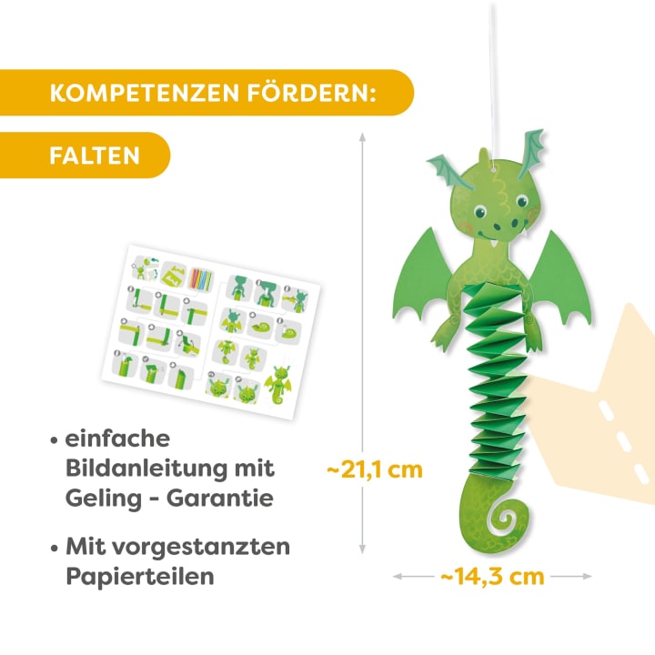 Sachenmacher Erstes Falten Feuerdrache, Bastelset, 6 St., ab 3 Jahren