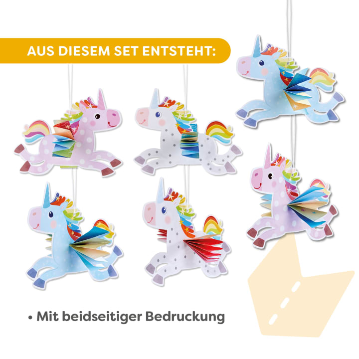Sachenmacher Erstes Falten Regenbogen-Einhörner, Bastelset, 6 St., ab 3 J.