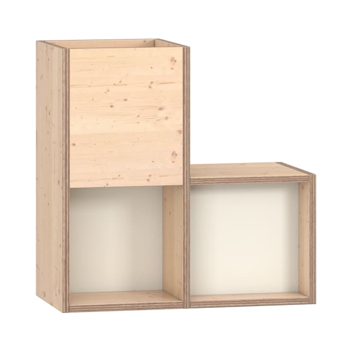 Modulares Regal L-Form Echtholz 66 x 66 x 33 cm