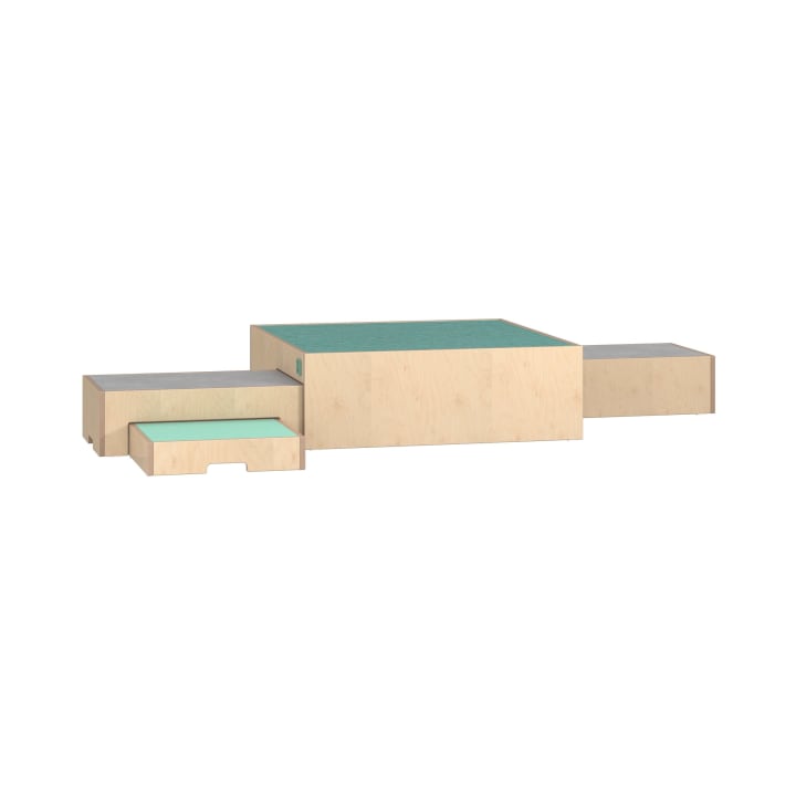 Modulare Podestlandschaft Aqua Echtholz-Furnier 5 Teile