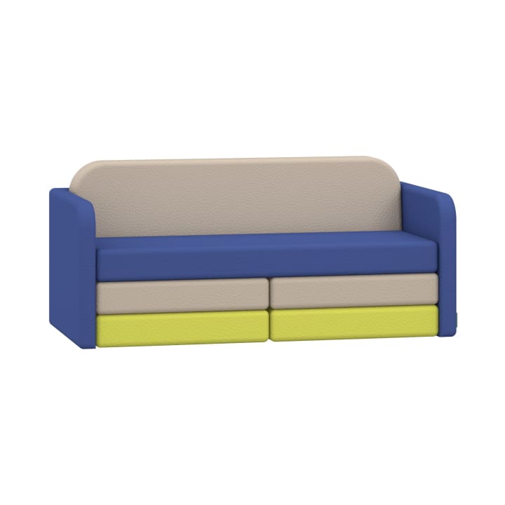 Modularer Sofa-Mattenbausatz für Kinder mit Kunstlederbezug