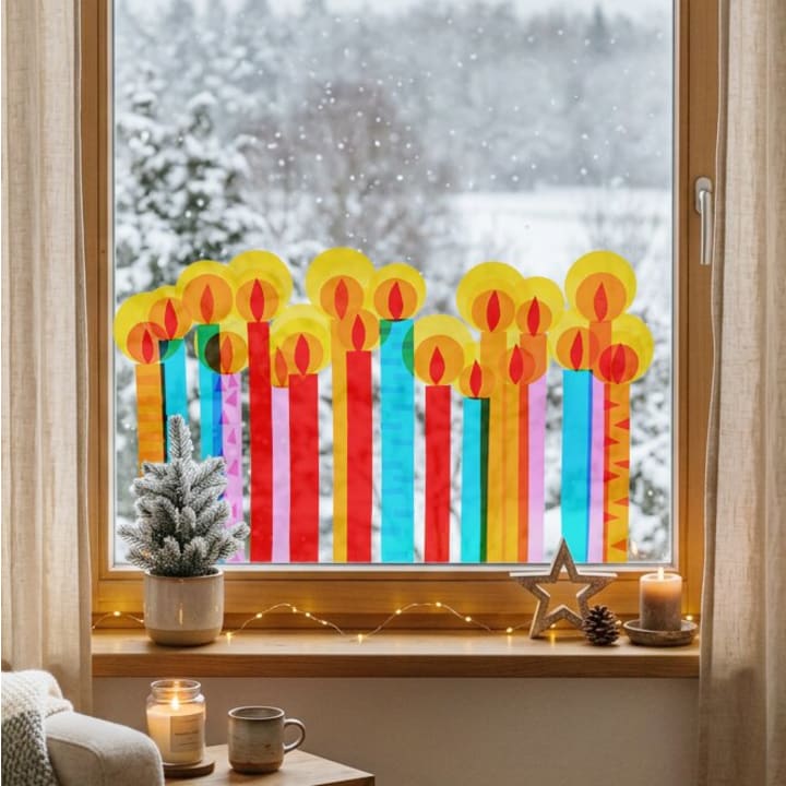 Bastelset – Erstes Schneiden Fensterbild Kerzenschein