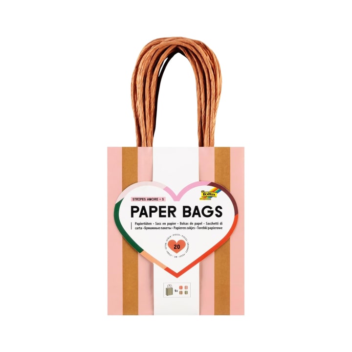 Papiertüten gestreift, 20 Stück in 4 Farben, 12x15cm