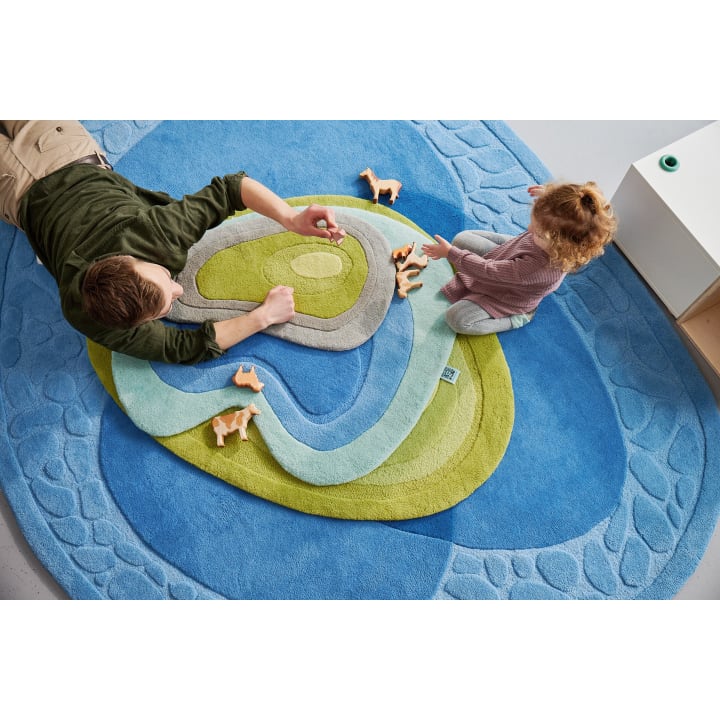 "Topo" Sitzkreisteppich Spielteppich Schurwolle 250 x 200 cm