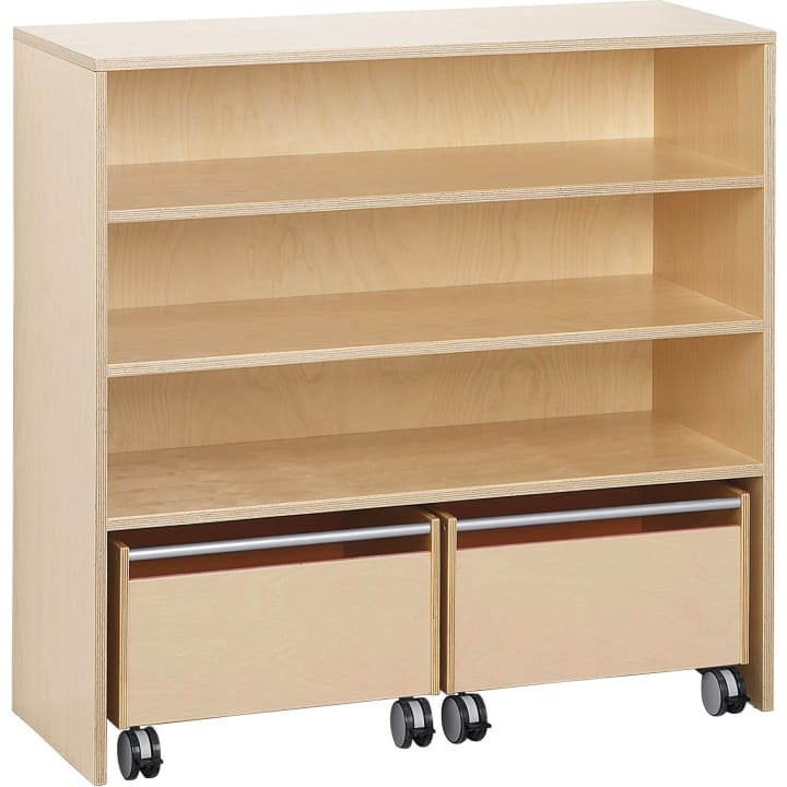 Rollkastenschrank move upp®, Rollkästen natur, B 92,5 x H 91,5 x T 38 cm