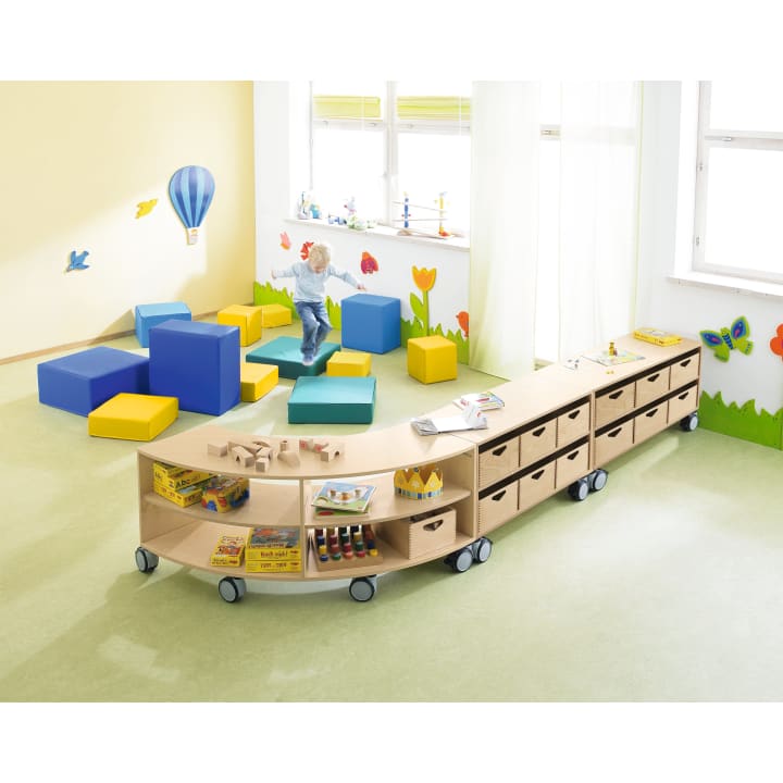 Viertelkreisschrank move upp® niedrig, B 142,4 x H 44 x T 38 cm