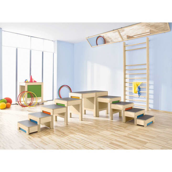 Hockertreppe bunt, 11 Teile