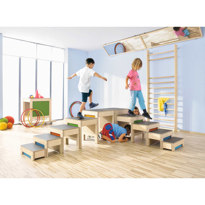 Hockertreppe bunt, 11 Teile