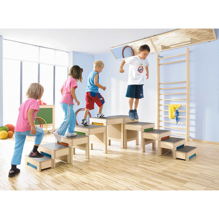 Hockertreppe bunt, 11 Teile