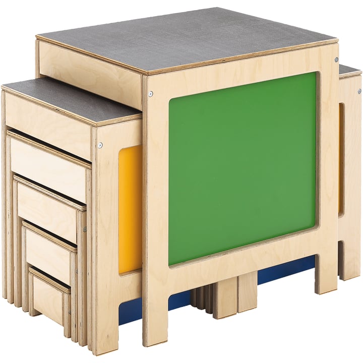Hockertreppe bunt, 11 Teile