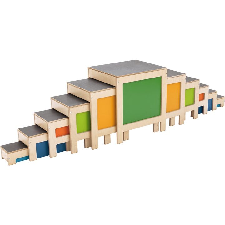 Hockertreppe bunt, 11 Teile