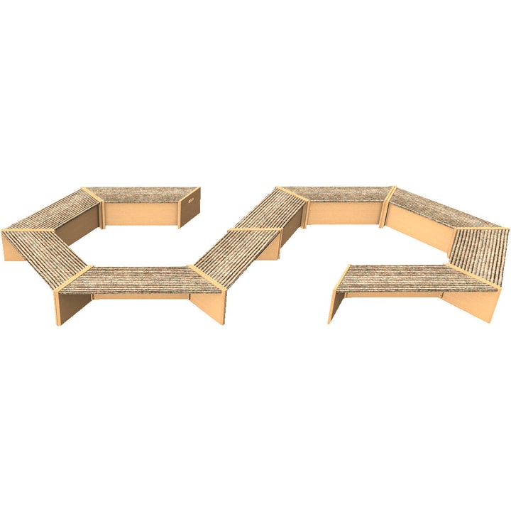 Trapezbank 133x42x46cm