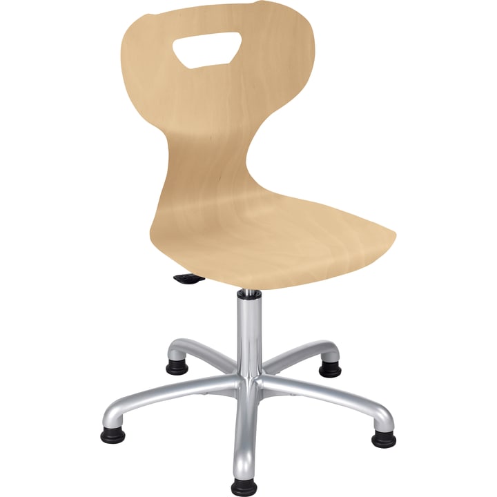 Drehstuhl solit:sit® mit Holz-Sitzschale, Größe 5 - 6