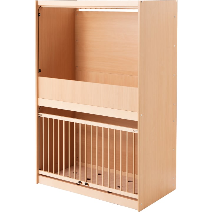 Krippen-Etagenbett mit Gitter, 124x72x190cm