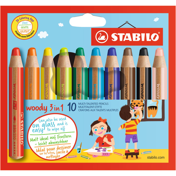 STABILO® woody 3 in 1 - das Multitalent, 10 Stück