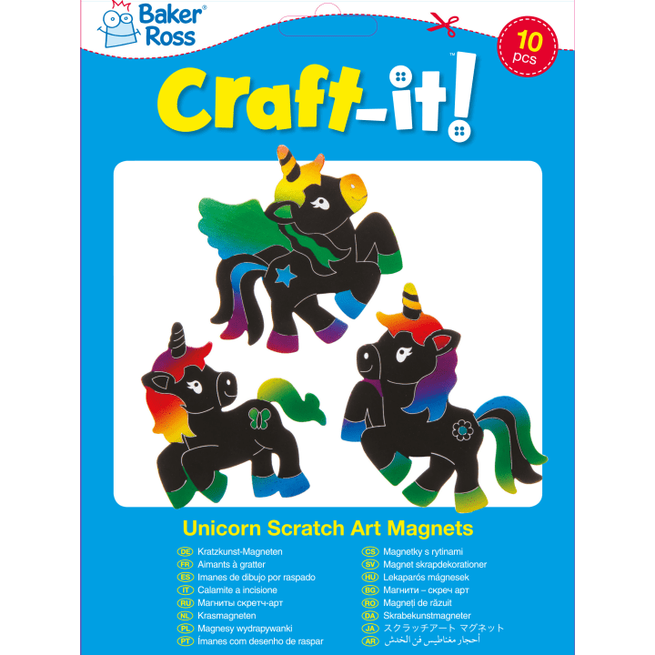 Kratzbilder Einhorn, magnetisch, 30 Stück