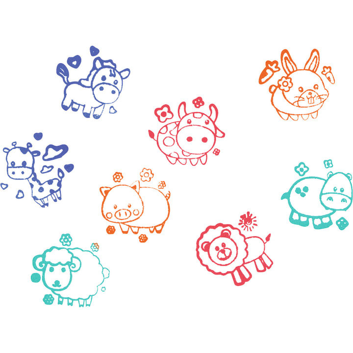 goki-Stempel-Set Tiere, 48 Stück