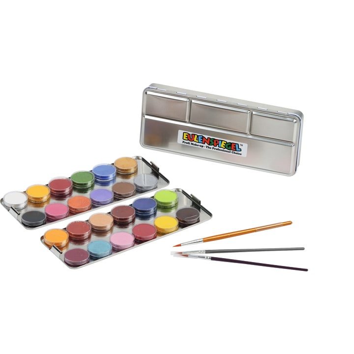 Schminkfarben Profi, 24 Farben + 3 Pinsel
