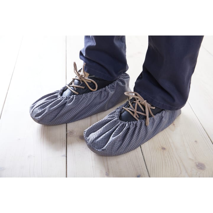 Überschuh mit Gumminoppen, 5 Paar, grau