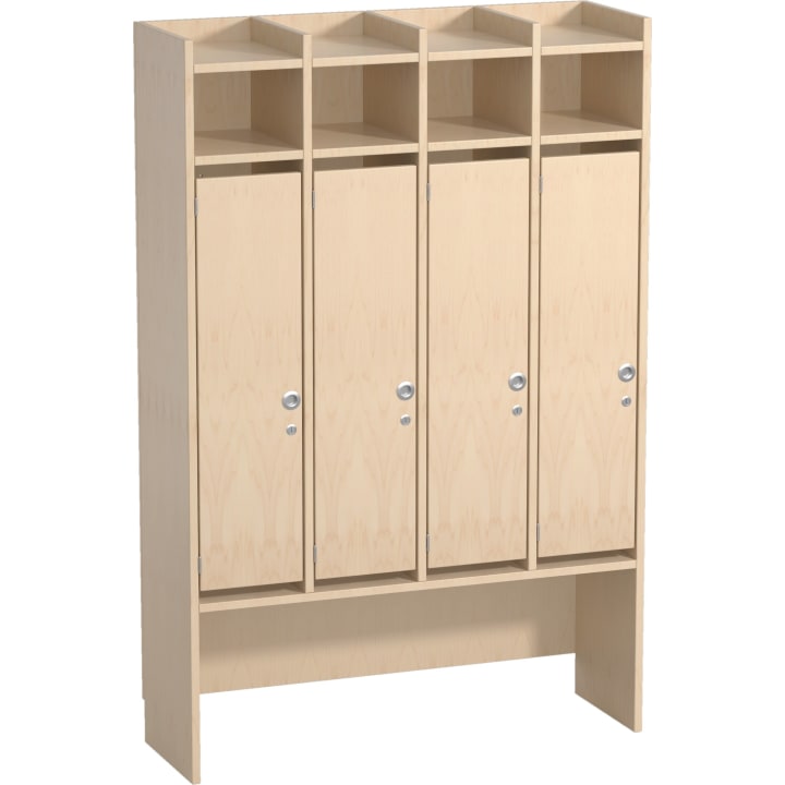Garderobenschrank YUNA, Türen links angeschlagen, Griff rechts, 4 Felder, B 106 x H 160,4 x T 34,6 cm