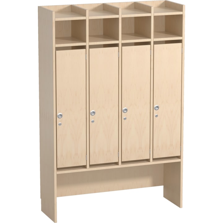 Garderobenschrank YUNA, Türen rechts angeschlagen, Griff links, 4 Felder, B 106 x H 160,4 x T 34,6 cm