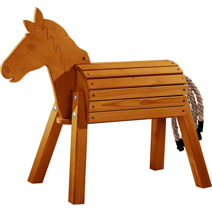 Holzpferd Garten, Holzpony ab 18 Monate, 58cm, Kindergartenqualität