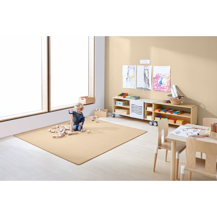 Bauteppich, Sandbeige, 2 x 2 m