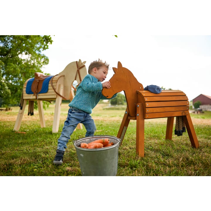 Holzpferd Garten, Holzpony ab 18 Monate, 58cm, Kindergartenqualität