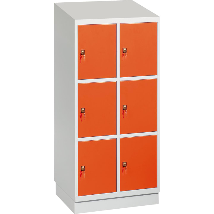 Schultaschenschrank, 2 x 3 Fächer, B 72,5 x H 165 x T 50 cm