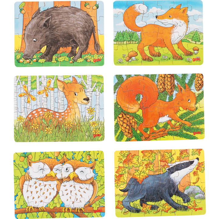 goki Holzpuzzle Waldtiere, 36 Stück