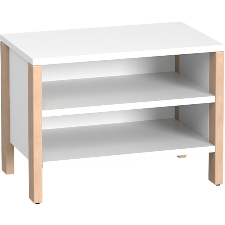 Regalschrank Linus, offen, B 75,3 x H 55 (mit Rollen) x T 45,7 cm