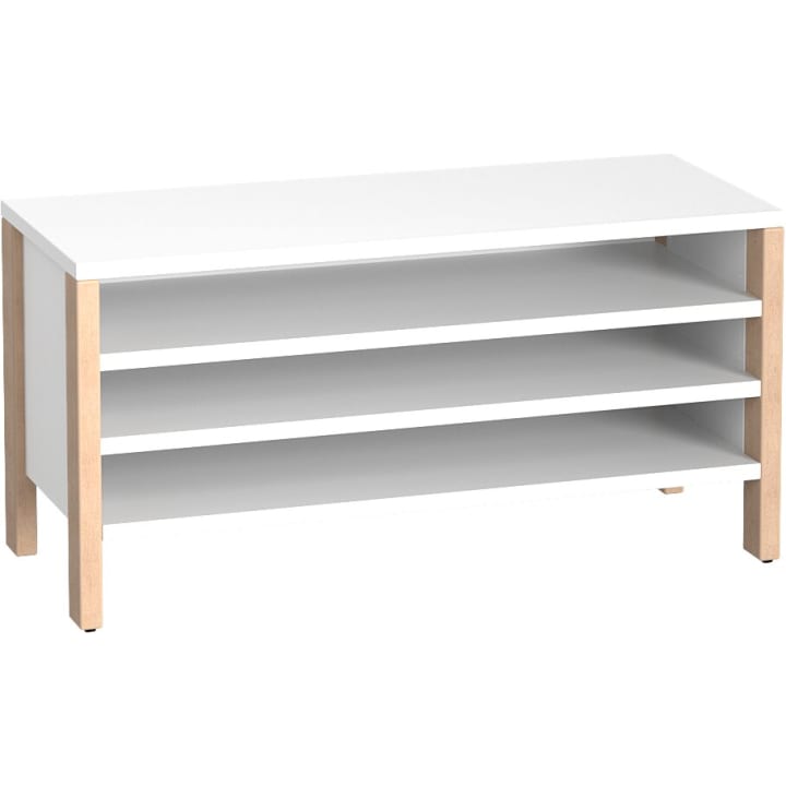 Regalschrank Linus, offen, B 110,4 x H 55 (mit Rollen) x T 45,7 cm
