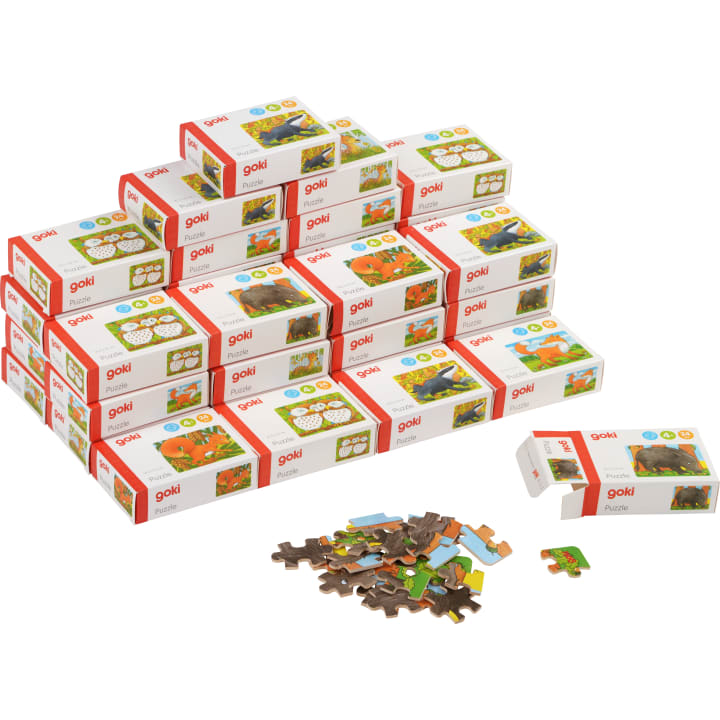 goki Holzpuzzle Waldtiere, 36 Stück