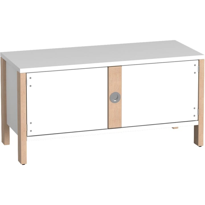 Doppeltürenschrank Linus, B 110,4 x H 55 (mit Rollen) x T 45,7 cm