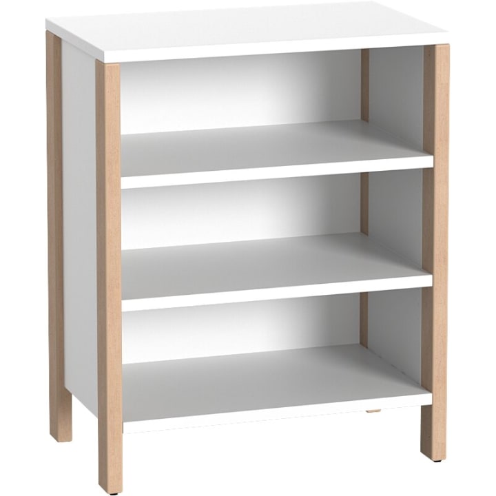 Regalschrank Linus, offen, B 75,3 x H 93,4 (mit Rollen) x T 45,7 cm