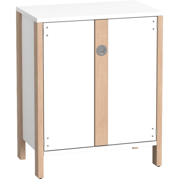 Doppeltürenschrank Linus für Materialboxen, B 75,3 x H 93,4 (mit Rollen) x T 45,7 cm