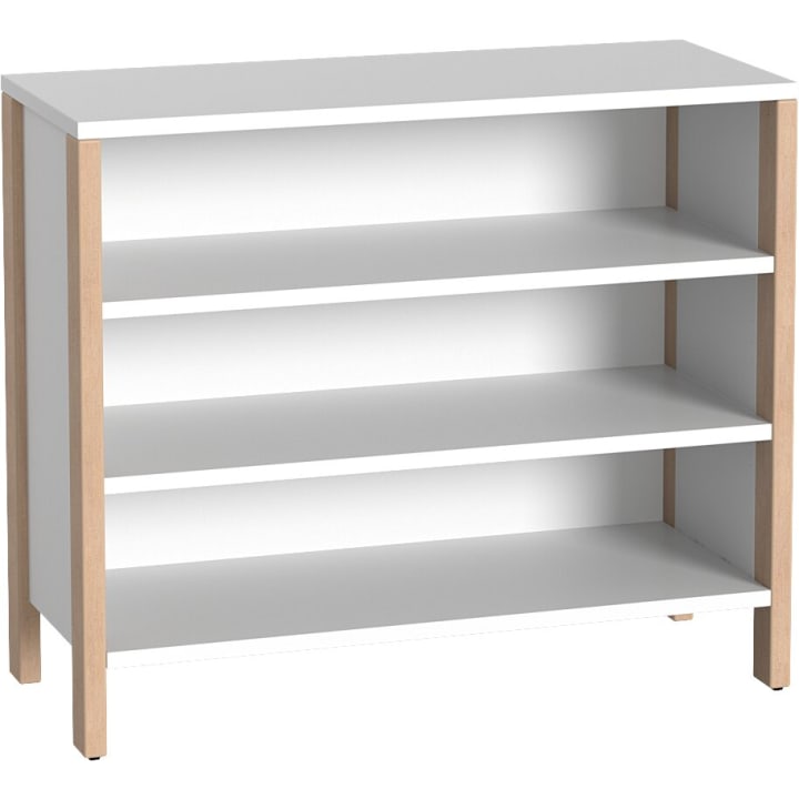 Regalschrank Linus, offen, B 110,4 x H 93,4 (mit Rollen) x T 45,7 cm
