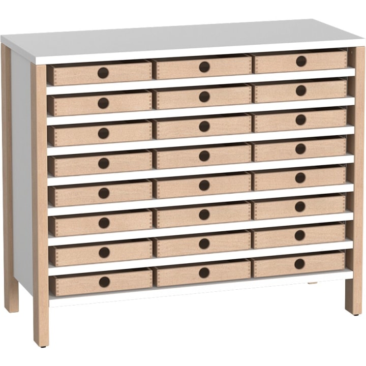 Schrank Linus mit 24 Eigentumskästen, B 110,4 x H 93,4  (mit Füßen) x T 45,7 cm