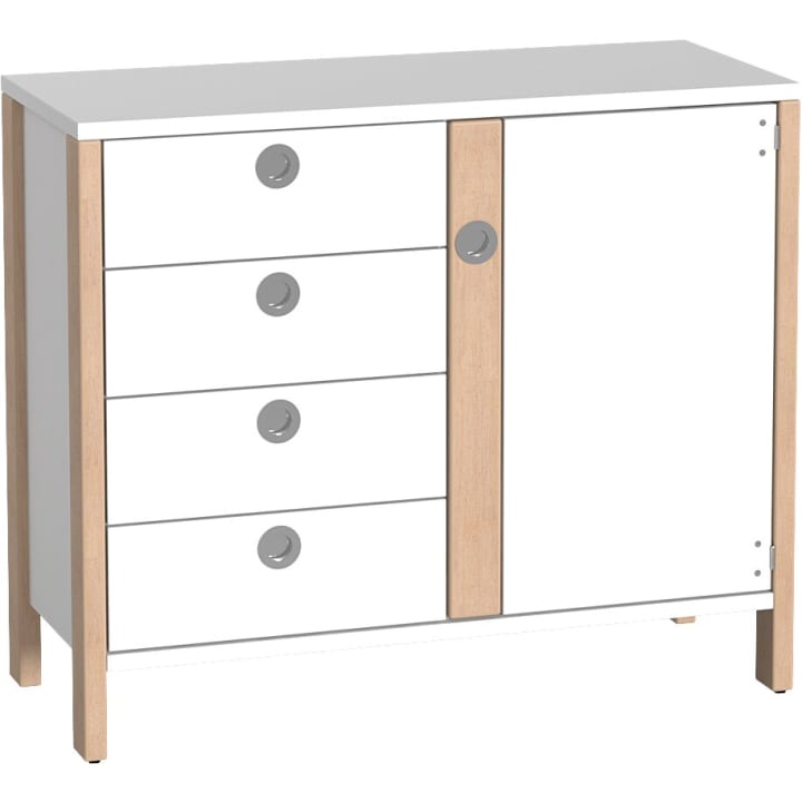 Regal-/Schubkastenschrank Linus, B 110,4 x H 93,4 (mit Füßen) x T 45,7 cm