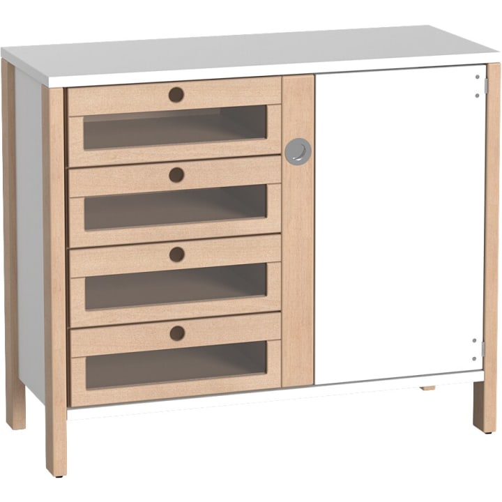 Regal-/Schubkastenschrank Linus, B 110,4 x H 93,4 (mit Füßen) x T 45,7 cm