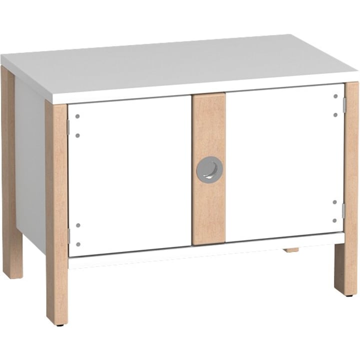 Doppeltürenschrank Linus, B 75,3 x H 55 (mit Rollen) x T 45,7 cm